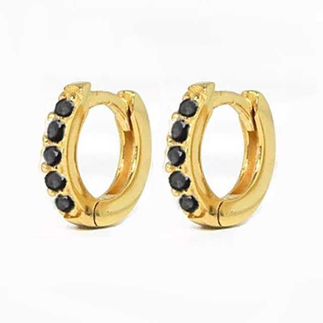 Pendientes de aro minimalistas de acero inoxidable, aretes de circonita de cristal, pequeños, Huggie, delgados, para cartílago, hélice, Tragus, Piercing, joyería, 2 piezas