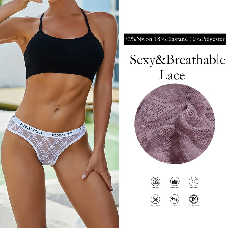 FINETOO Lace Underwear for Women Breathable Sexy Bikini