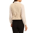 thumbnail image 3 of INSPIRE CHIC Vintage Vest for Women's Button Up Jacquard Steampunk Suit Waistcoat with Pockets S Beige, 3 of 6