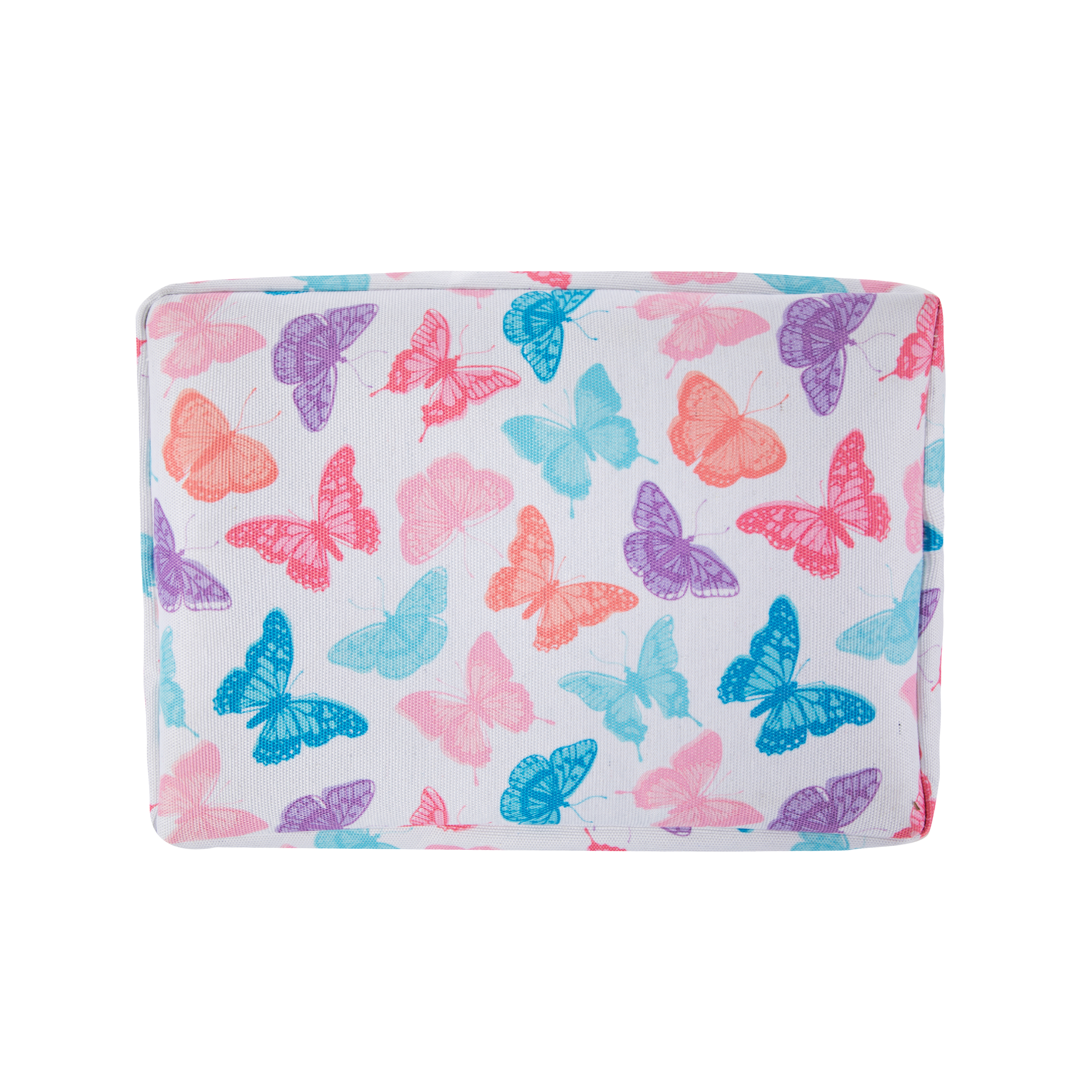 Your Zone Kids Butterfly Canvas Storage Basket with Handles, 15 in x 11 in x 7.8 in