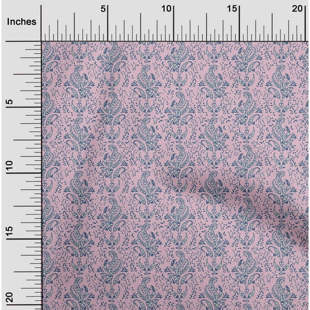 oneOone Popeline de Coton Tissu à Imprimé Feuilles en Blocs BTY 42 Pouces de Large