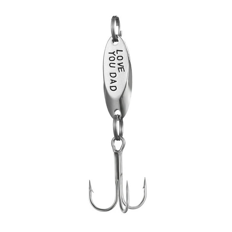 Fishing Lures Stainless Steel Fish Hook Guitar Pick Decor Fish Lure Bait  Hard Fake Bait Triple Hooks Tackle Accessories for Outdoor Fishing (Love  You Dad Pattern) 