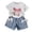 White, variant on Gyujnb Girls 2 Piece Summer Outfit Bow Print Short Sleeve Top and Rhinestone Denim Shorts Casual Cute Set,4-5 Years