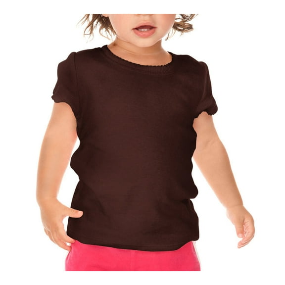 Infants Scalloped Scoop Neck Top Brown 12M