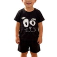 thumbnail image 2 of ITSAME Toddler Boys Summer Outfit Sets Fashion Print Cotton T-Shirt and Shorts Casual Clothes 2-Piece Black Size 6-9M, 2 of 6
