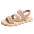 thumbnail image 3 of IEMIEMIEM Women's Sandals Comfortable Open Toe Elastic Ankle Strap Espadrilles Flatform Wedges Casual Slip On Sandal For Ladies Dressy 2026 Summer Shoes Beige 6.5 Wide, 3 of 6