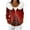 Red, variant on Women's Fashion Casual Sweater Zipper Cardigan, Christmas Themed Print Plush Hooded Jacket for Seasonal Holiday Cheer and Style,Black,L