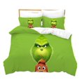 thumbnail image 4 of 3D Bedding Kit Christmas Green Hair Monster Grinch Quilt Cover Series Digital Printing Cartoon Pillowcase Three-piece Set, 4 of 6