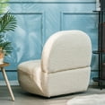 thumbnail image 4 of White Boucle Swivel Lounge Chair Modern Design Style Living Room, 4 of 11