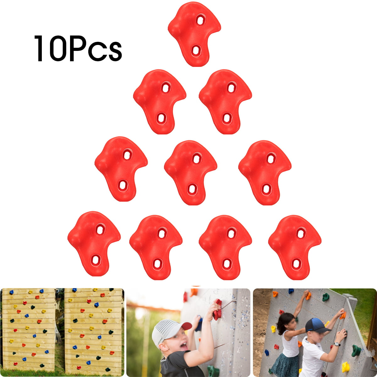 20X Rock Climbing Holds Wall Stones In/Outdoor Kids Playground With Fixing Set A 