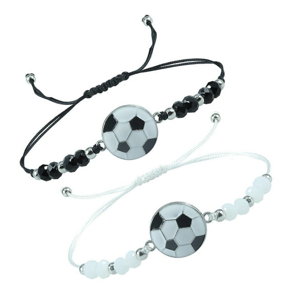 Worgeous 2 Pcs Soccer Jewelry Football Bracelet Lovers 9.00X1.80X0.20CM