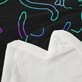 thumbnail image 4 of Gradient Cat Sherpa Blanket for Girls Boys Cute Kitten Blanket, Neon Ombre Cat Throw Blanket for Chair Baby Size Black Cat Fleece Blanket, Animal and Pet Theme Plush Blanket Decoratives, 4 of 6