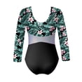 thumbnail image 2 of iEFiEL Kids Big Little Girls One-piece Swimsuit Zippered Rash Guard Bathing Suit Green Lily 12, 2 of 3