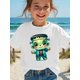 thumbnail image 1 of Halloween T-shirt - Cute Zombie Graphic Tee with Loose Fit, Lightweight Knit Top for Toddler & Little Girls, Birthday Party Outfit or Everyday Summer Shirt (Easy-Care Halloween Apparel), 1 of 6