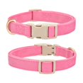 thumbnail image 2 of Minzimin 1Pack Soft Cotton Dog Collar Adjustable Corduroy Dog Collars for Small Medium Large Female Dogs(Pink,Small), 2 of 9