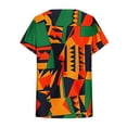 thumbnail image 4 of Youyipin Womens Tops Womens Print Shirt African Dashiki Short Sleeve V Neck Loose Tunic Tops Spring Tops For Women, 4 of 5