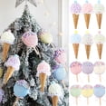 thumbnail image 2 of 1/3 piezas de cono de helado de macarrón navideño, piruleta, bola de árbol de Navidad, adorno colgante para el hogar, decoración de Año Nuevo, regalo de Navidad 2025, 2 of 5