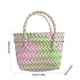 thumbnail image 3 of Cesta de plástico tejida de colores | Bolso de mano con diseño de celosía para mujer | Gran capacidad para cosméticos, teléfono y cartera | Resistente y ligera | Verde, rojo, rosa y azul, 3 of 6