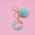 thumbnail image 6 of Soumake Letter Pendant Plush Ball Key Chain Resin Sequin Buckle Keyring Holder Charm Decoration, 6 of 8