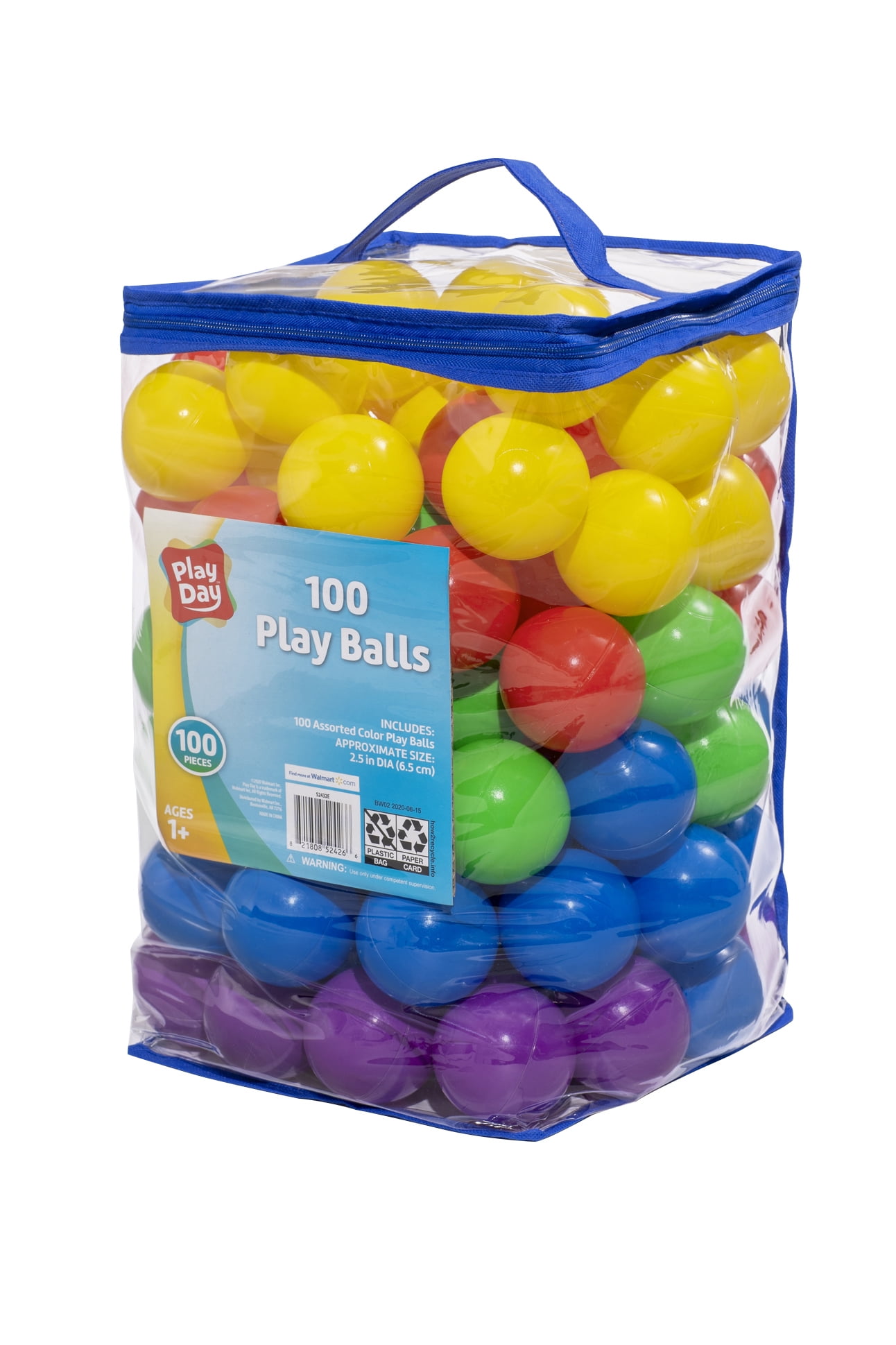 Play Day 100 pack Play Balls, Multicolored