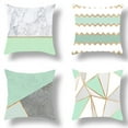 thumbnail image 4 of Light Green Geometric Cushion Cover Polyester Pillowcase Stripe Dot Grid Art Square Cushion Cover, 4 of 5
