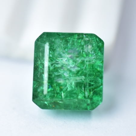 Gemsgrowth Natural Green Zambian Emerald Loose Gemstone, 13 Carat, Certified, for Jewelry Making, Pendant, Ring, Necklace, Engagement