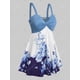 thumbnail image 2 of Tank Top de Cintura Imperio con Estampado de Flores en Talla Extra Rosegal  Camisetas sin mangas de talla grande, 2 of 5
