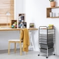 thumbnail image 3 of 8-Drawer Storage Bin Organizer Cart, White/Gray/Black Gradient by Seville Classics, 3 of 9