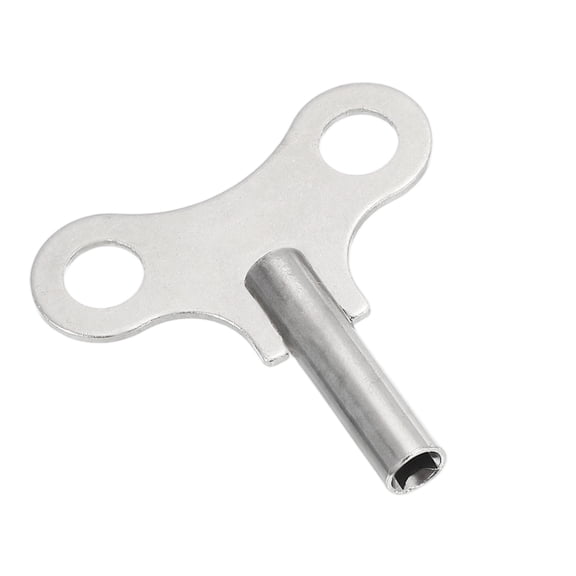 Uxcell Wrench Clock Key for Winding, 4.4mm Hole Dia. 52mm Long Steel Clock Keys for Mechanical Alarm Wind Chain Repair Replacement, Silver Tone