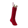 thumbnail image 3 of Sunloudy Christmas Solid Color Knitted Stockings Large Capacity Suspension Rope Gift Socks Christmas Decorations, 3 of 7