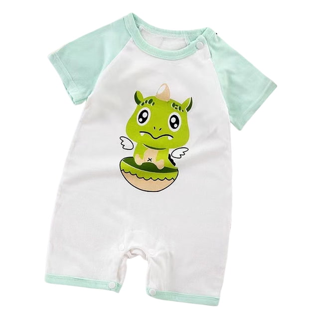 Akiihool Cache-Couches Unis pour Bébés Garçons à Manches Courtes (Vert, 12-18 Mois)