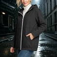 thumbnail image 4 of WPPGONE Womens Windbreaker Jacket Hooded Water-Repellent Hem Drawstring Zip Up Long Sleeve Coat Outdoor Autumn Winter Fashion Casual Jacket with Pockets, 4 of 9