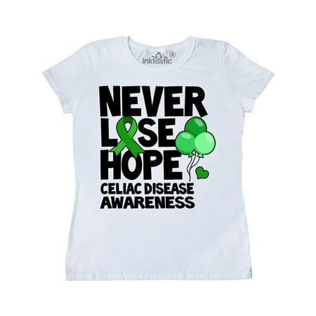 Never Lose Hope Celiac Disease Awareness with Balloons Women's T-Shirt