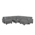thumbnail image 2 of Pemberly Row 10 PCS Corduroy Flexible Combination Sectional Sofa in Dark Gray, 2 of 13