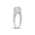 thumbnail image 3 of 14kt White Gold Womens Baguette Diamond Square Cluster Ring 1/2 Cttw, 3 of 4