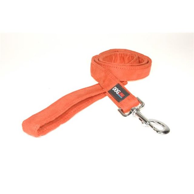 Dogline Comfort Microfiber Flat Leash for Dogs (W 1" L 4ft), Orange