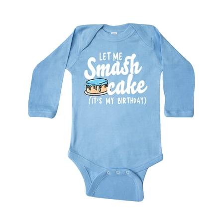 

Inktastic Let Me Smash Cake Its My Birthday Gift Baby Boy Long Sleeve Bodysuit