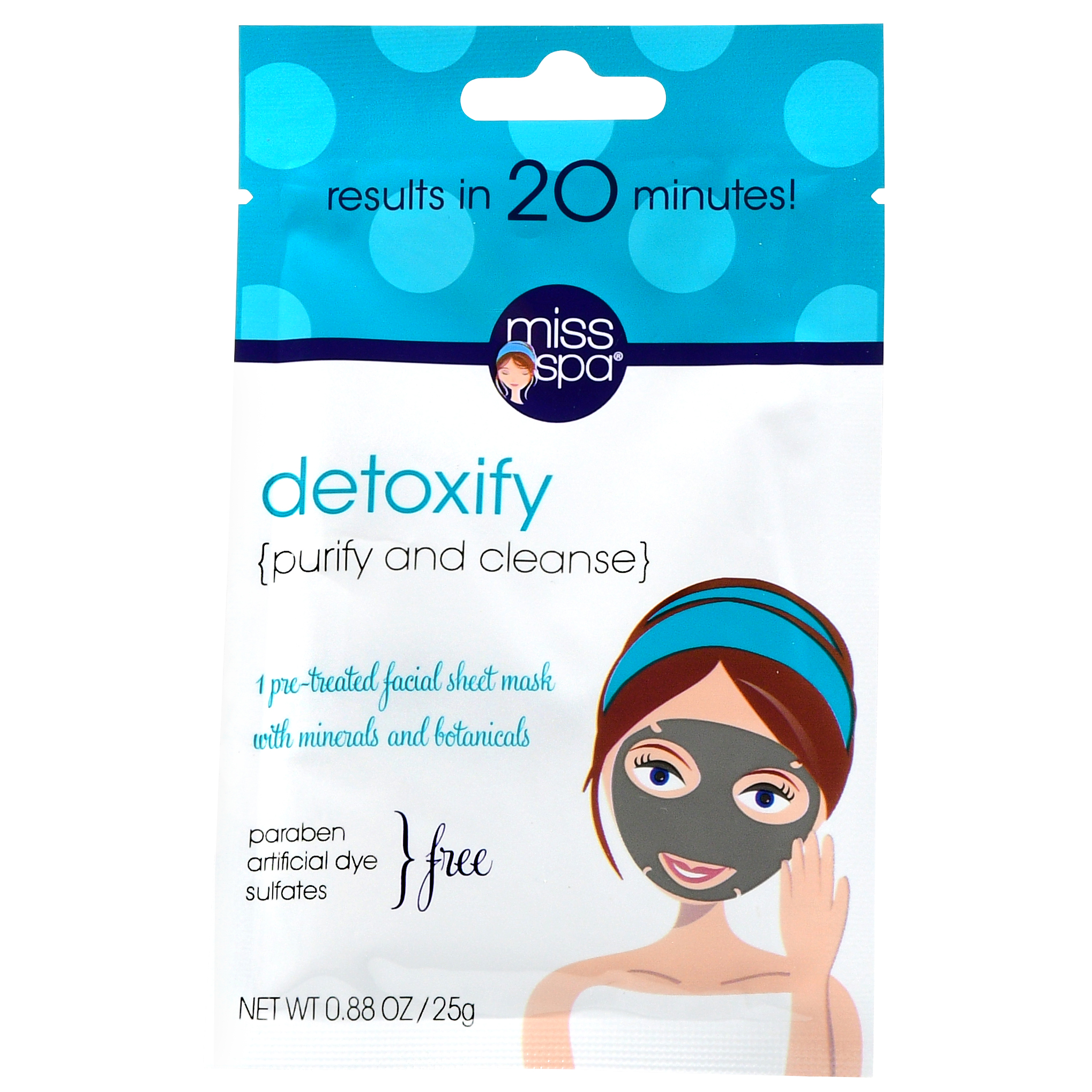 Miss Spa Detoxify Purify & Cleanse Facial Sheet Mask