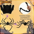 thumbnail image 3 of 5FT Giant Spider Halloween Decorations with 56 LED Purple Lights, Large Black Realistic Spider with Timer & Remote Control, Light up Spider for Indoor Outdoor Yard Halloween Decorations, 3 of 7