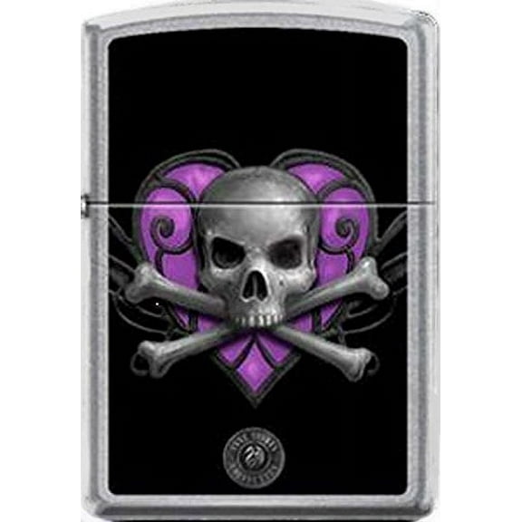 Zippo Lighter Purple Heart Death Skull by Anne Stokes Artist
