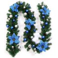 thumbnail image 3 of Christmas Garland with Lights, Prelit Xmas Garlands with Timer Outdoor Lighted Christmas Garlands with LED Battery String Light for Indoor, Party, Home Decoration BLUE+LED, 3 of 3