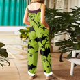 thumbnail image 6 of WTOBBY Halloween Printed Women's Jumpsuit, Casual Loose Retro Design with Suspenders in Cotton Linen Blend, Ideal for Relaxed and Fashionable Wear,Fluorescent Green2XL, 6 of 6