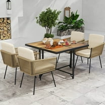 Auranook 5 Pieces Patio Dining Set Outdoor Rectangular Table and Chairs Furniture Set