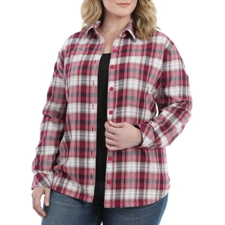 Lee Riders Women's Plus Fleece Lined Flannel (Best Womens Flannel Shirts 2019)