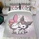 thumbnail image 4 of My Melody Conjunto de sábanas temático, trío de piezas, cómodo y amigable con la piel, diseño único, regalo de decoración para el hogar para familiares, amigos y fans,140cm *210cm, 4 of 6