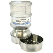 Angle View: Petmate Replendish Stainless Steel Waterer 1 Gallon Pack of 2