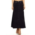 thumbnail image 5 of Fashion2Love Women’s Plus/Junior size Mid Rise A-Line Long Jeans Maxi Denim Skirt, 5 of 7