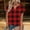 Red, variant on Guluxicc V Neck T Shirts for Women Short Sleeve Plaid Casual Loose Tops Spring Summer Womens Shirts