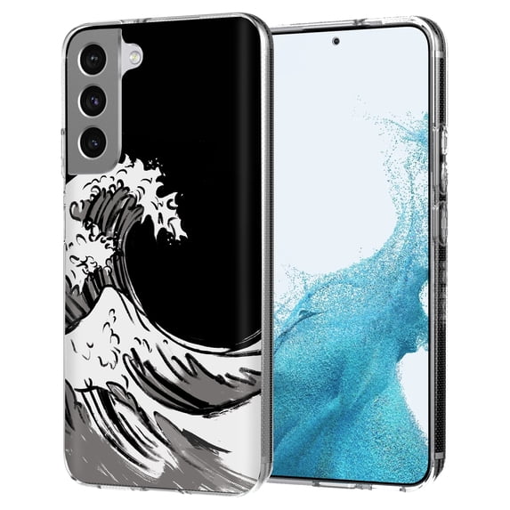 TalkingCase Slim Case Cover Compatible for Samsung Galaxy S22 Plus+ 5G, Japanese Waves Print, Lightweight,Flexible,Soft, USA