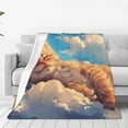 thumbnail image 1 of KLL Cloud Sleeping Cat Pattern Fleece Throw Blanket,Fleece Throw Blankets for Couch & Bed All Season Use-40"x30", 1 of 7